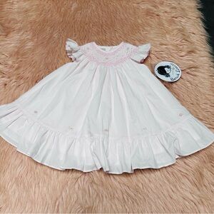 Charming Pink Hand Smocked Baby Dress